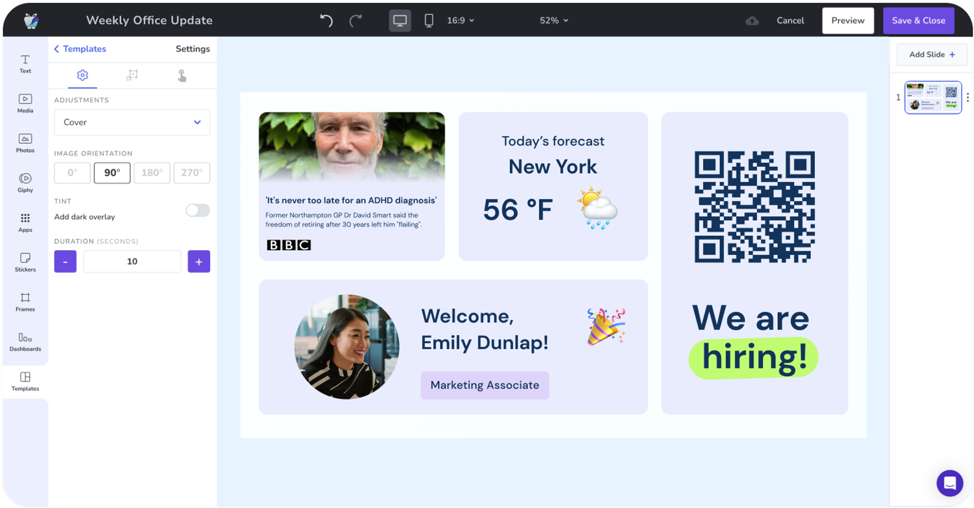 screenshot of the CMS platform